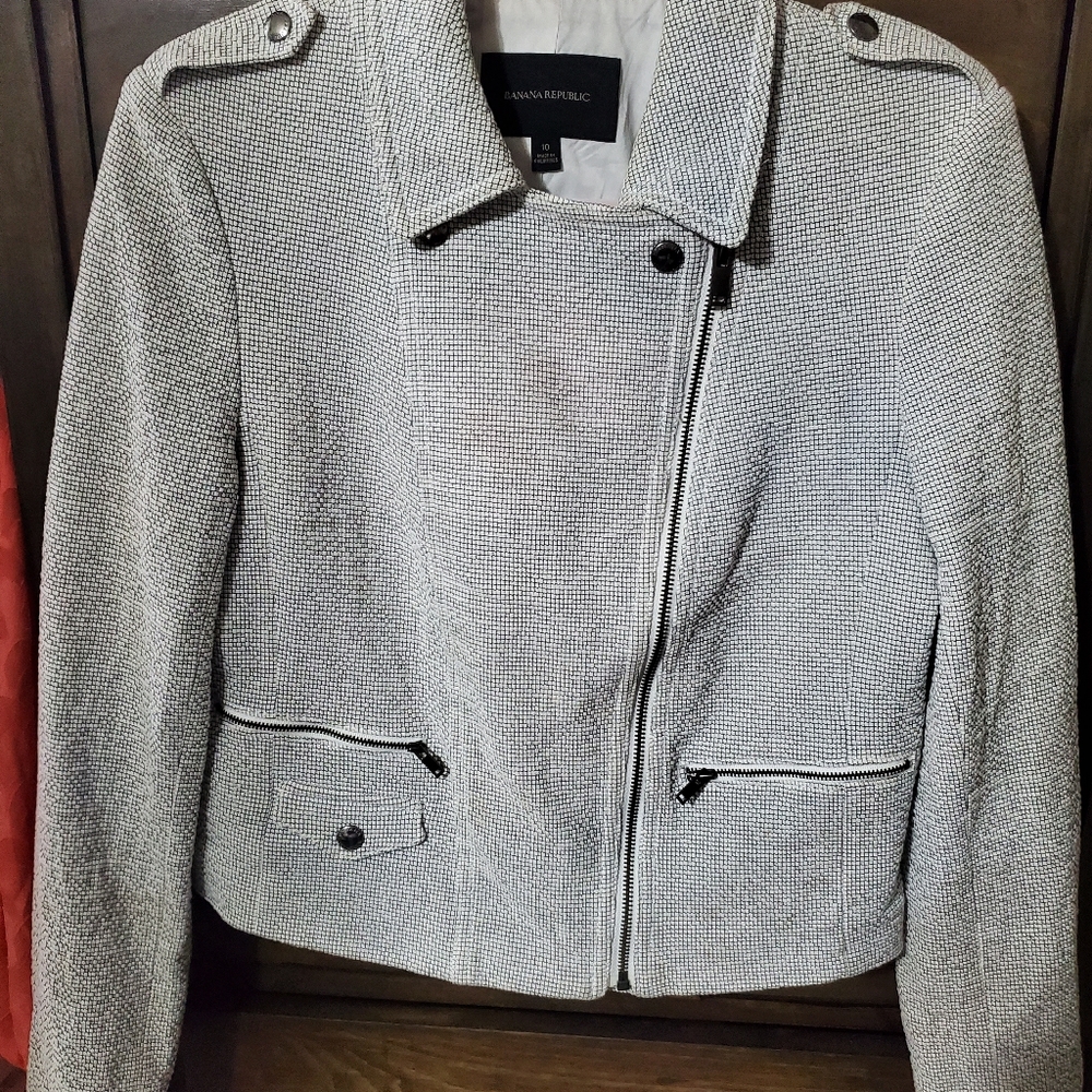Banana Republic womens jacket black & white size 10